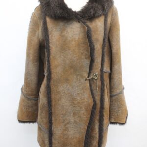 MINT BROWN FAUX FUR COAT JACKET WOMEN WOMAN SIZE 6 SMALL