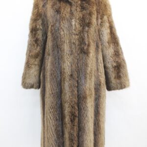 SCRAP ITEM: BROWN BEAVER FUR COAT JACKET WOMEN WOMAN SIZE N/A
