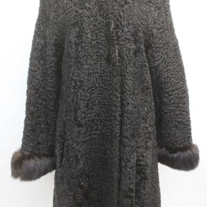 SCRAP ITEM: BLACK CURLY LAMB & FOX FUR COAT JACKET WOMEN WOMAN SIZE N/A