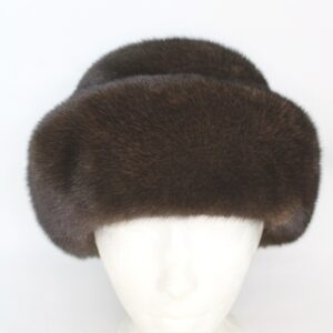 BRAND NEW NATURAL DARK RANCH / DARK BROWN MINK FUR HAT WOMEN WOMAN SIZE ALL