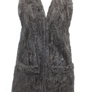 SCRAP ITEM: BLACK ASTRAKHAN LAMB FUR VEST WOMEN WOMAN SIZE N/A