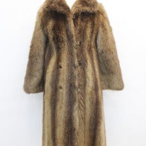 EXCELLENT CANADIAN LONG HAIRED BEAVER FUR COAT JACKET WOMEN WOMAN SIZE 4 PETITE