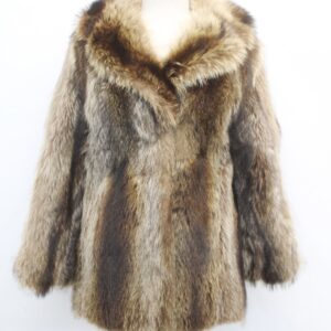 MINT NATURAL RACCOON RACOON FUR COAT JACKET WOMEN WOMAN SIZE 2-4 PETITE