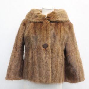 MINT NATURAL MUSKRAT FUR JACKET COAT WOMEN WOMAN SIZE 4-6 SMALL