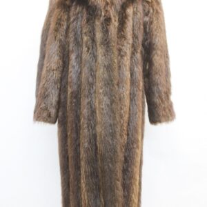 EXCELLENT NATURAL LONG HAIRED BEAVER & MINK FUR COAT JACKET WOMEN WOMAN SZ 4-6 S