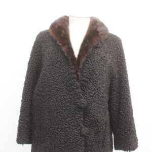 SCRAP ITEM: BLACK LAMB & BROWN MINK COLLAR FUR JACKET COAT WOMEN WOMAN SIZE N/A