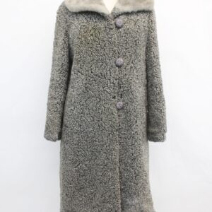 SCRAP ITEM: FAKE FAUX GRAY LAMB & FAUX MINK FUR COAT JACKET WOMEN WOMAN SIZE N/A