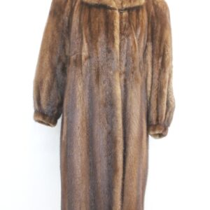 EXCELLENT DEMI BUFF BROWN MINK FUR COAT JACKET WOMEN WOMAN SIZE 12-14 LARGE