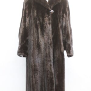 EXCELLENT NATURAL DARK RANCH BROWN MINK FUR COAT JACKET WOMEN WOMAN SIZE 6 SMALL