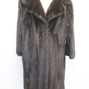 EXCELLENT DARK RANCH MINK FUR COAT JACKET WOMEN WOMAN SIZE 14 XLARGE NEW LINING