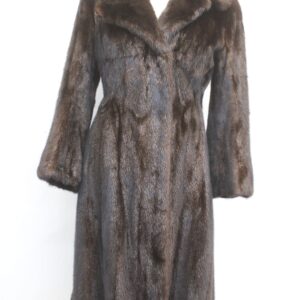 EXCELLENT FEMALE DARK RANCH BROWN MINK FUR COAT JACKET WOMEN WOMAN SIZE 2 PETITE