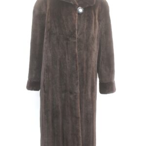EXCELLENT SHEARED DARK RANCH BROWN MINK FUR COAT JACKET WOMEN WOMAN SIZE 6 SMALL