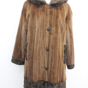 Excellent Reversible Sheared Demi Buff Mink Fur & Cloth Coat Women Woman Sz 6-8