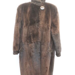 EXCELLENT BROWN SHEARED RACCOON FUR COAT JACKET WOMEN WOMAN SIZE 8-10 MEDIUM