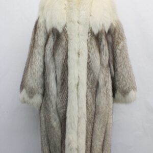 EXCELLENT NORWEGIAN BLUE FOX FUR COAT JACKET WOMEN WOMAN SZ 4 PETITE NEW LINING
