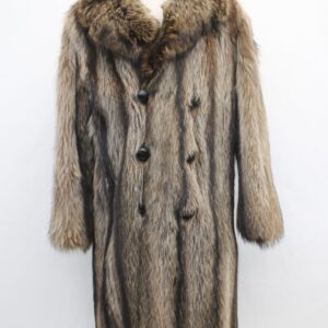 EXCELLENT NATURAL RACCOON RACOON FUR COAT JACKET MEN MAN SIZE 38-40 SMALL