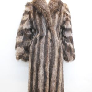 EXCELLENT RACCOON RACOON FUR COAT JACKET WOMEN WOMAN SIZE 2-4 PETITE NEW LINING