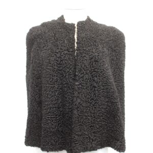 SCRAP ITEM: BLACK LAMB FUR CAPE JACKET WOMEN WOMAN SIZE N/A