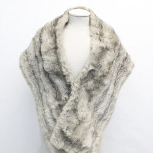MINT GRAY RABBIT FUR STOLE SHAWL WRAP WOMEN WOMAN SIZE 14" X 58"
