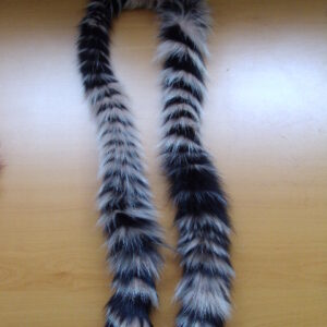 SHOWROOM NEW 2-TONE PINK & BLACK FOX FUR SCARF WOMAN WOMEN