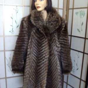 MINT RACCOON RACOON FUR JACKET COAT WOMEN WOMAN SIZE 10 MEDIUM LARGE NEW LINING