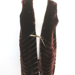 MINT NATURAL ARCTIC BEAVER FUR LONG VEST WOMEN WOMAN SIZE 6 SMALL