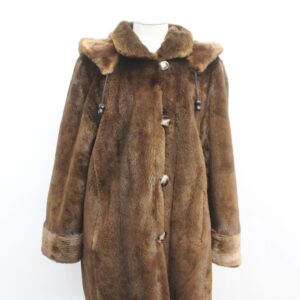 EXCELLENT ARCTIC BEAVER FUR REVERSIBLE COAT JACKET WOMEN WOMAN SIZE 10-12 MED LG