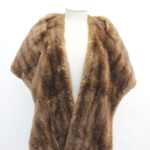 MINT MUSKRAT FUR STOLE WRAP SHAWL WOMEN WOMAN SIZE 14"X 60"