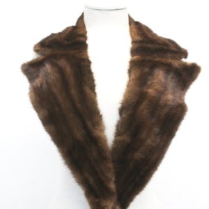 EXCELLENT DARK DEMI BUFF MINK FUR LARGE NOTCH COLLAR W/ NEW LINING SIZE 4"X44"