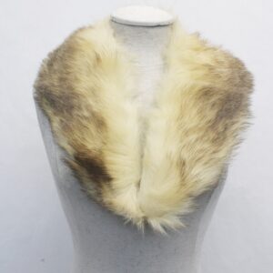 MINT BLEACHED RACCOON RACOON FUR LARGE SHAWL COLLAR WRAP SIZE 5" X 32"