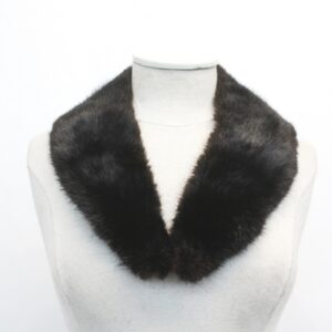 MINT BLACK / BROWN MUSKRAT FUR SHAWL COLLAR WRAP SIZE 4" X 28" W/ NEW LINING