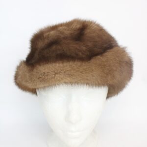 EXCELLENT CANADIAN NATURAL DEMI BUFF MINK FUR HAT WOMEN WOMAN SIZE ALL