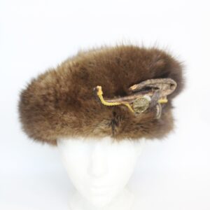EXCELLENT CANADIAN NATURAL MUSKRAT FUR HAT WOMEN WOMAN SIZE ALL