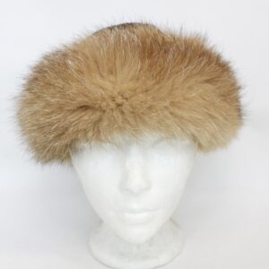 EXCELLENT CRYSTAL FOX FUR HAT W/ SUEDE LEATHER TOP WOMEN WOMAN SIZE ALL