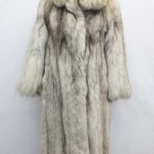 MINT NORWEGIAN / BLUE FOX FUR COAT JACKET WOMEN WOMAN SIZE 4 PETITE