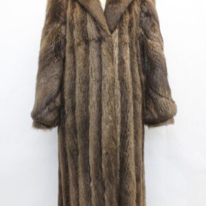 EXCELLENT CANADIAN LONG HAIRED BEAVER FUR COAT JACKET WOMEN WOMAN SIZE 4 PETITE