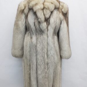 EXCELLENT NORWEGIAN BLUE FOX FUR COAT JACKET WOMEN WOMAN SIZE 4 PETITE