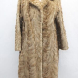 MINT NATURAL PASTEL MINK FUR COAT JACKET WOMEN WOMAN SIZE 4 PETITE
