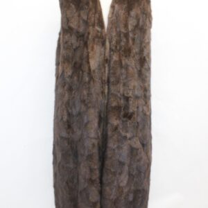 MINT DARK RANCH BR0WN MINK FUR LONG VEST COAT JACKET WOMEN WOMAN SIZE 6 SMALL