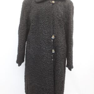 MINT BLACK LAMB FUR COAT JACKET WOMEN WOMAN SIZE 10-12 MEDIUM / LARGE