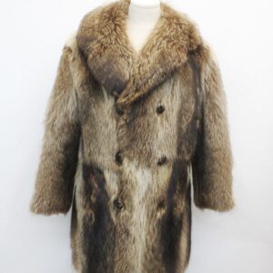 EXCELLENT RACCOON RACOON FUR COAT JACKET FOR MEN MAN SIZE 40 MEDIUM