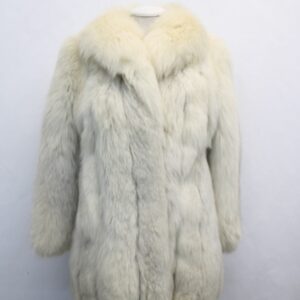 MINT NORWEGIAN & WHITE FOX FUR JACKET COAT WOMEN WOMAN SIZE 4 PETITE NEW LINING