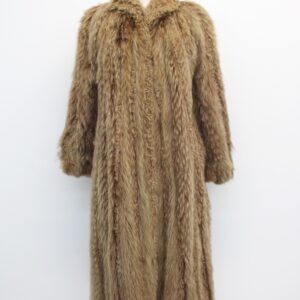 MINT RACCOON RACOON W/ CURLY LAMB FUR COAT JACKET WOMEN WOMAN SIZE 6 SMALL