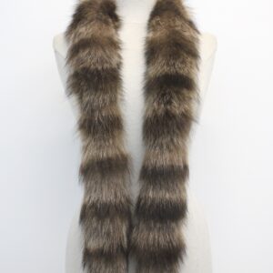 SHOWROOM NEW RACCOON FUR SCARF WOMAN WOMEN 60" X 3"