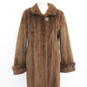 NEW REFURBISHED SHEARED DARK RANCH BROWN MINK FUR COAT JACKET WOMEN WOMAN SZ 4-6