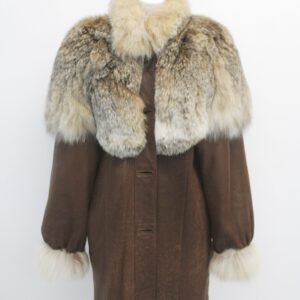 EXCELLENT CANADIAN LYNX FUR & LEATHER COAT JACKET WOMEN WOMAN SIZE 6-8 SMALL/MEDIUM
