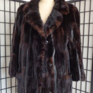 MINT NATURAL CANADIAN DARK RANCH MINK FUR COAT JACKET WOMEN WOMAN SIZE 8-10 MED