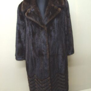MINT NATURAL CANADIAN DARK RANCH MINK FUR COAT JACKET WOMEN WOMAN SIZE 6 SMALL