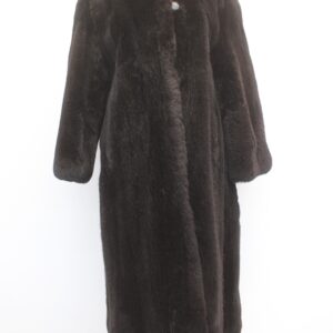 EXCELLENT BLACK SHEARED FOX FUR COAT JACKET WOMEN WOMAN SIZE 10-12 MEDIUM