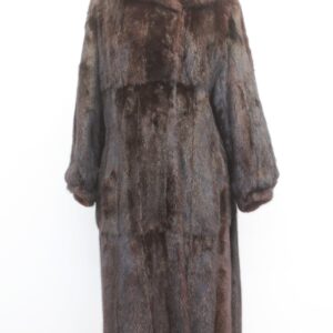 EXCELLENT DARK RANCH BROWN MINK FUR COAT JACKET WOMEN WOMAN SIZE 6 SMALL